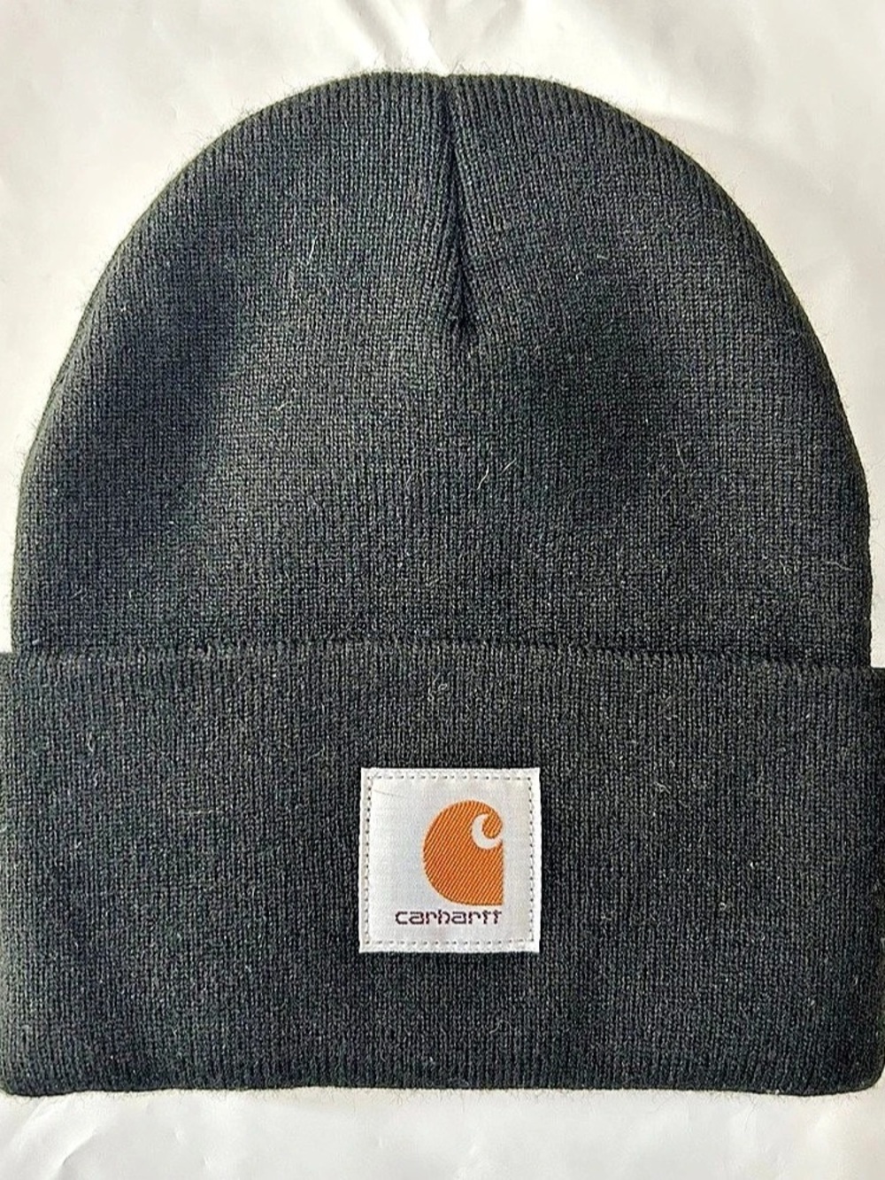 Carhartt Mens Black Solid Knit Beanie Hat One Size Fits All Winter Cap